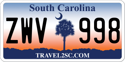 SC license plate ZWV998