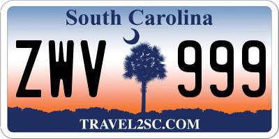 SC license plate ZWV999