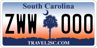 SC license plate ZWW000