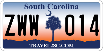 SC license plate ZWW014