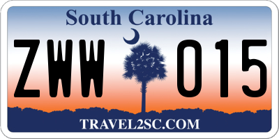SC license plate ZWW015