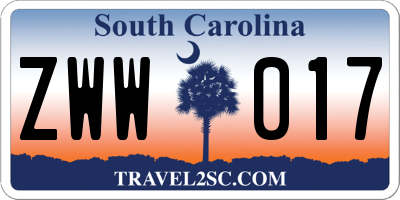 SC license plate ZWW017