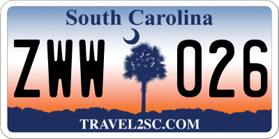 SC license plate ZWW026