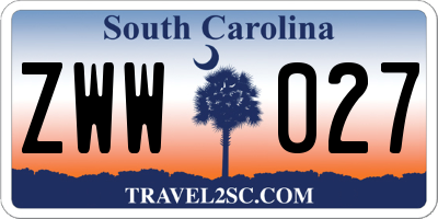 SC license plate ZWW027