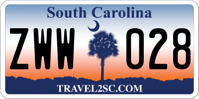 SC license plate ZWW028
