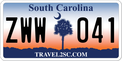 SC license plate ZWW041
