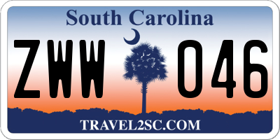 SC license plate ZWW046