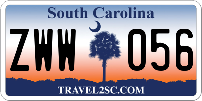 SC license plate ZWW056