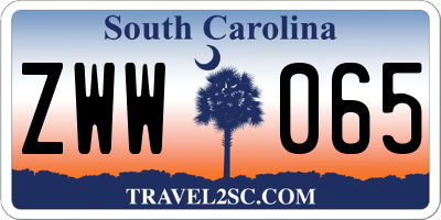 SC license plate ZWW065