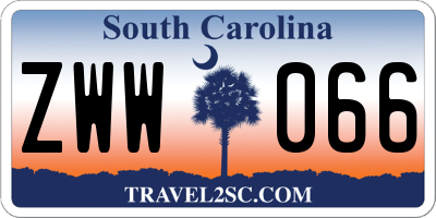SC license plate ZWW066