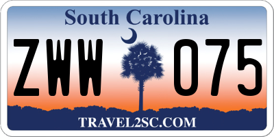 SC license plate ZWW075