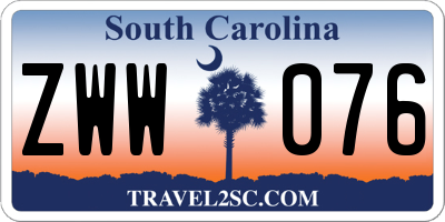 SC license plate ZWW076