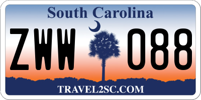 SC license plate ZWW088
