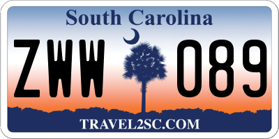 SC license plate ZWW089