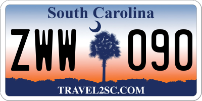 SC license plate ZWW090