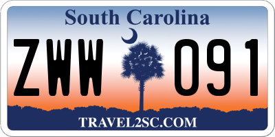 SC license plate ZWW091