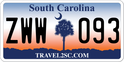 SC license plate ZWW093
