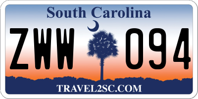 SC license plate ZWW094