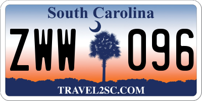 SC license plate ZWW096