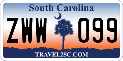 SC license plate ZWW099