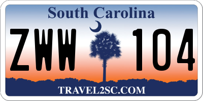 SC license plate ZWW104