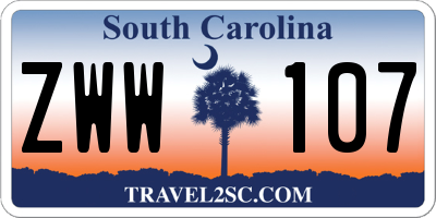 SC license plate ZWW107