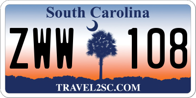 SC license plate ZWW108