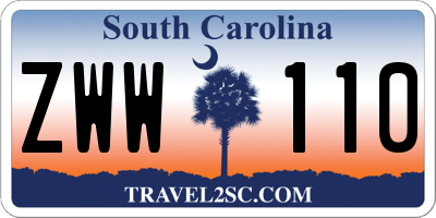 SC license plate ZWW110
