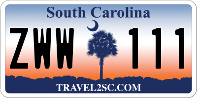 SC license plate ZWW111