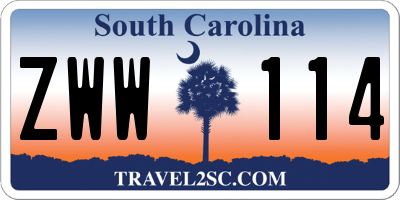 SC license plate ZWW114