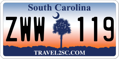 SC license plate ZWW119