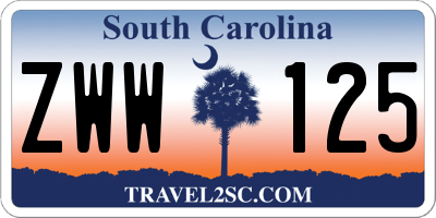 SC license plate ZWW125