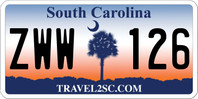 SC license plate ZWW126