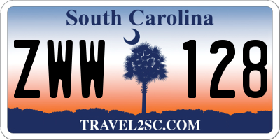 SC license plate ZWW128