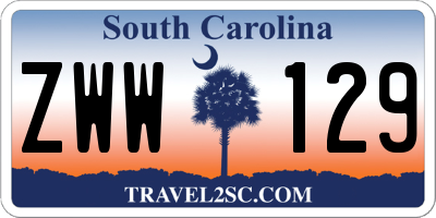 SC license plate ZWW129