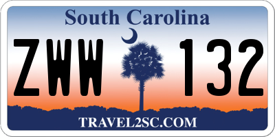 SC license plate ZWW132