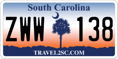 SC license plate ZWW138