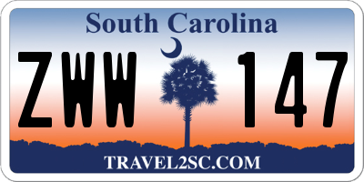 SC license plate ZWW147
