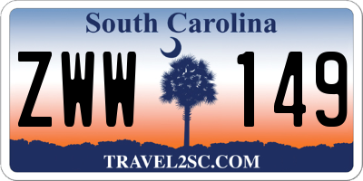 SC license plate ZWW149