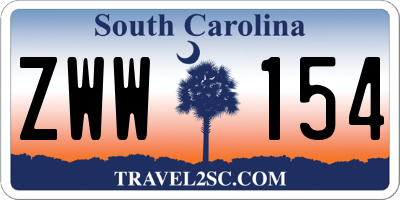 SC license plate ZWW154