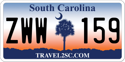 SC license plate ZWW159