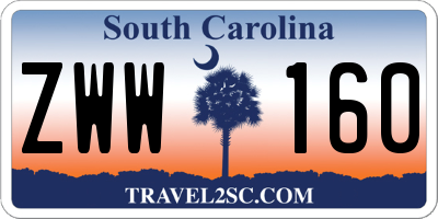 SC license plate ZWW160