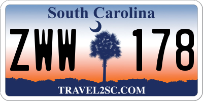 SC license plate ZWW178