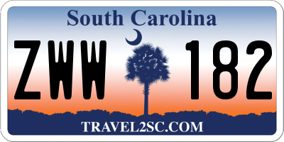 SC license plate ZWW182