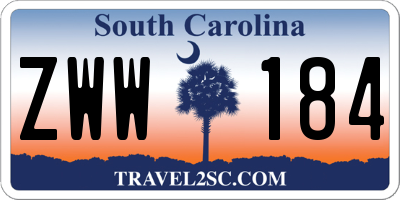 SC license plate ZWW184