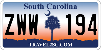 SC license plate ZWW194