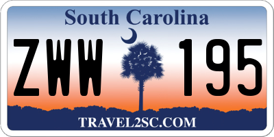 SC license plate ZWW195