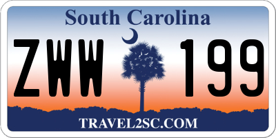 SC license plate ZWW199