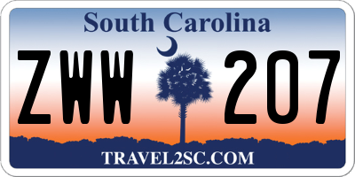 SC license plate ZWW207
