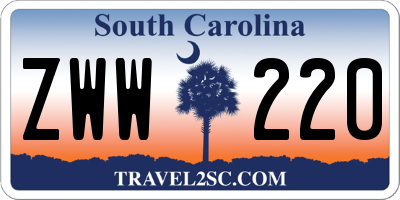 SC license plate ZWW220